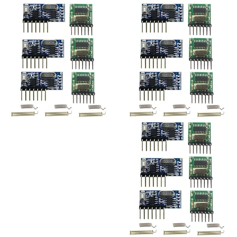 T23C Wireless RX480E-4WQB 433Mhz RF Module Transmitter And Receiver 9 Sets 4 Channel Output Link Kit For Remote Control