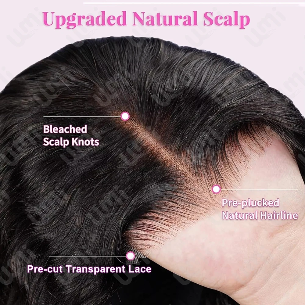 Umi 13x4 HD body wave Bob Wig Transparent Lace Front For Women Brazilian Remy 230% Density 100% Human Hair 12-16 Inch Wear to go