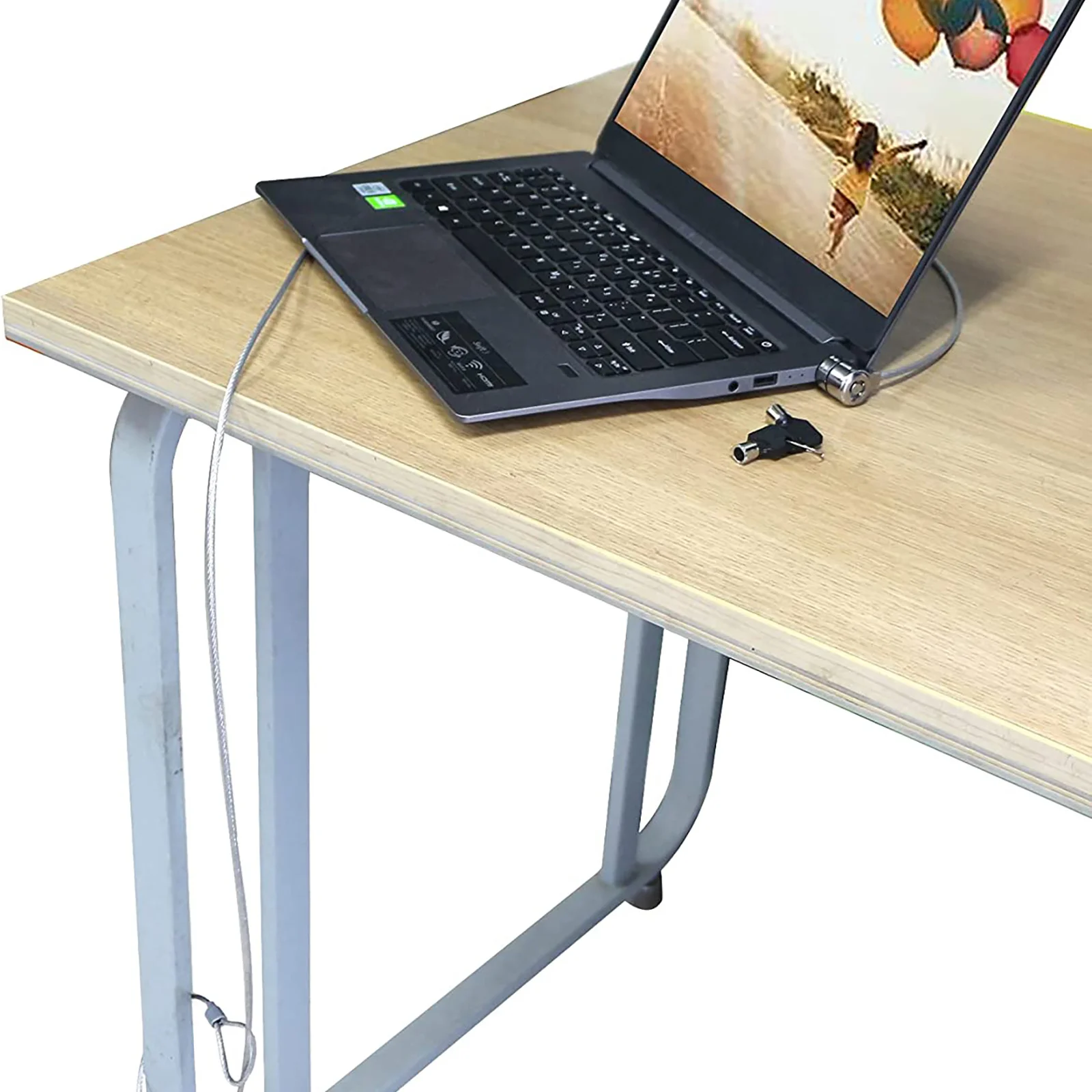 2 juegos de cables de bloqueo para ordenador portátil, Hardware de seguridad con llave de 6 pies, Flexible, giratorio 360, Cable de bloqueo Universal Compatible con ordenador portátil