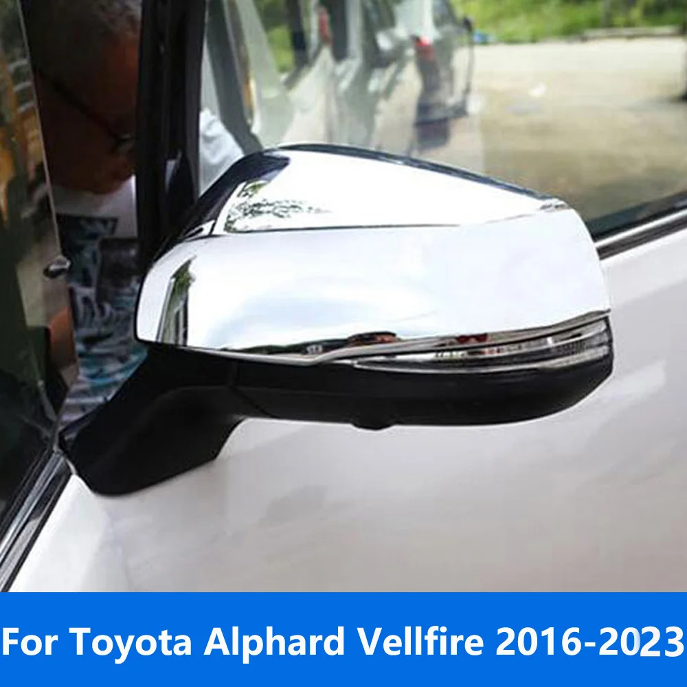 For Toyota Alphard Vellfire 2016-2021 2022 2023 Chrome Rearview Side Door Mirror Cover Trim Protector Accessories Car Styling