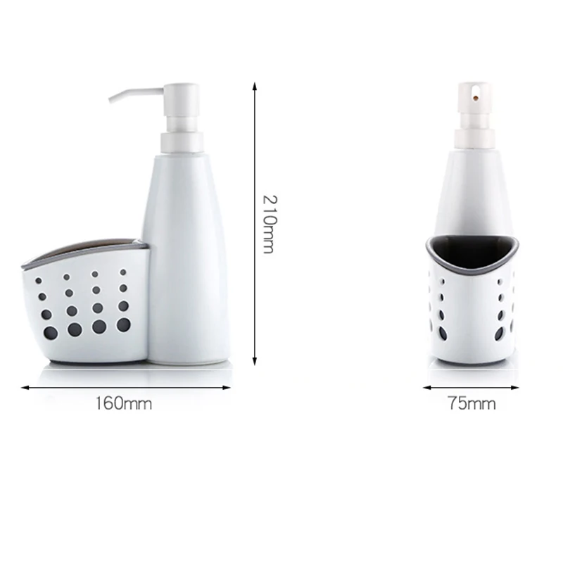 Multifunktions Flüssigkeit Dispenser Startseite Waschmittel Lagerung Box Schwamm Drain Rack Container Abtropffläche Seife Dish Organizer 2 In 1