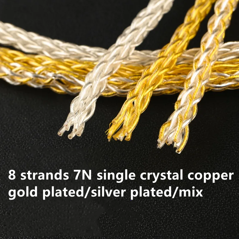 8 share 7n único cristal cobre prata chapeado fio 80 núcleo