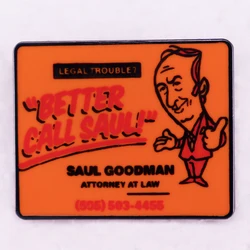 Better Call Saul Goodman Card Badge Breakings Bad Enamel Pin Brooch Jewelry Gifts