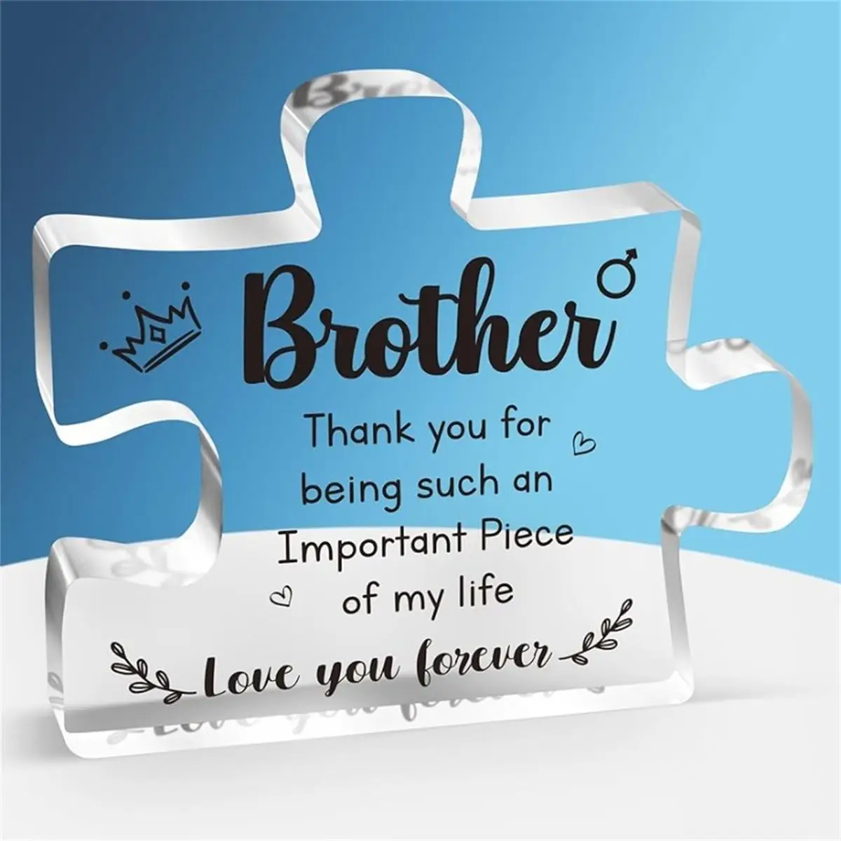 Acrylic Block Puzzle Plaque Decorations - Delicate Brother Gifts from Sister - Thanksgiving New Year Birthday Gifts for Brother