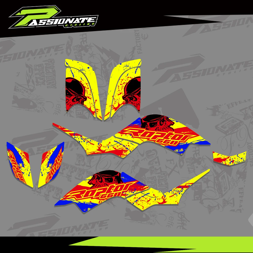 

for Yamaha RAPTOR 660 YFM660 YFM ATV 2001 2002 2003 2004 2005 ATV Full Fairing Decal Sticker Graphics Background Kits Decoration