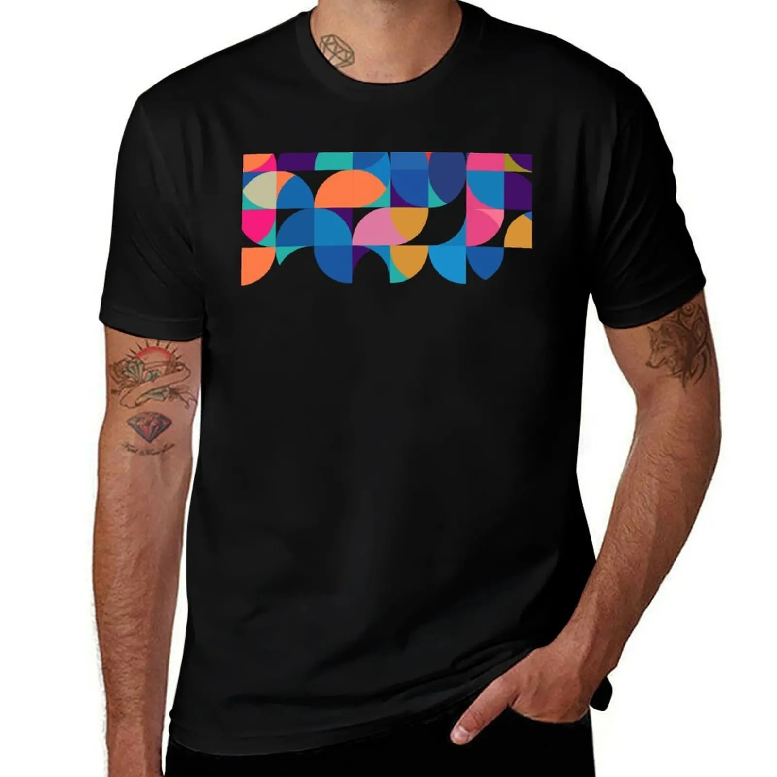 

Colourful geometric pattern unique and original design. T-Shirt Graphic Print Short Sleeve T-Shirt