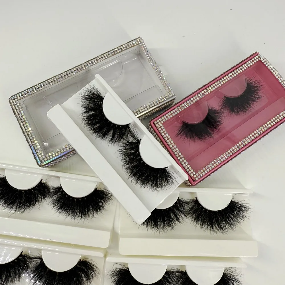 Cílios de vison de 25 mm com caixa de cílios grátis Cílios de vison de alta qualidade