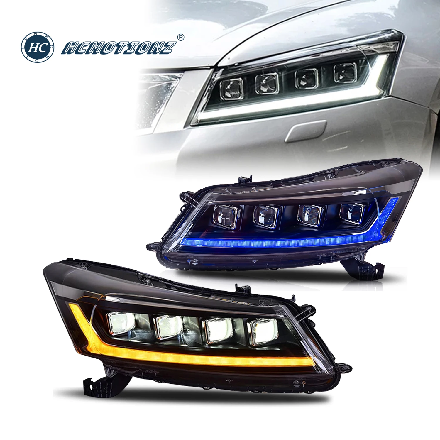 

HCMOTIONZ LED Headlights for Honda Accord 2008-2012 DRL Start up Animation with/without Red Demon Eyes Car Front Lamps Assembly