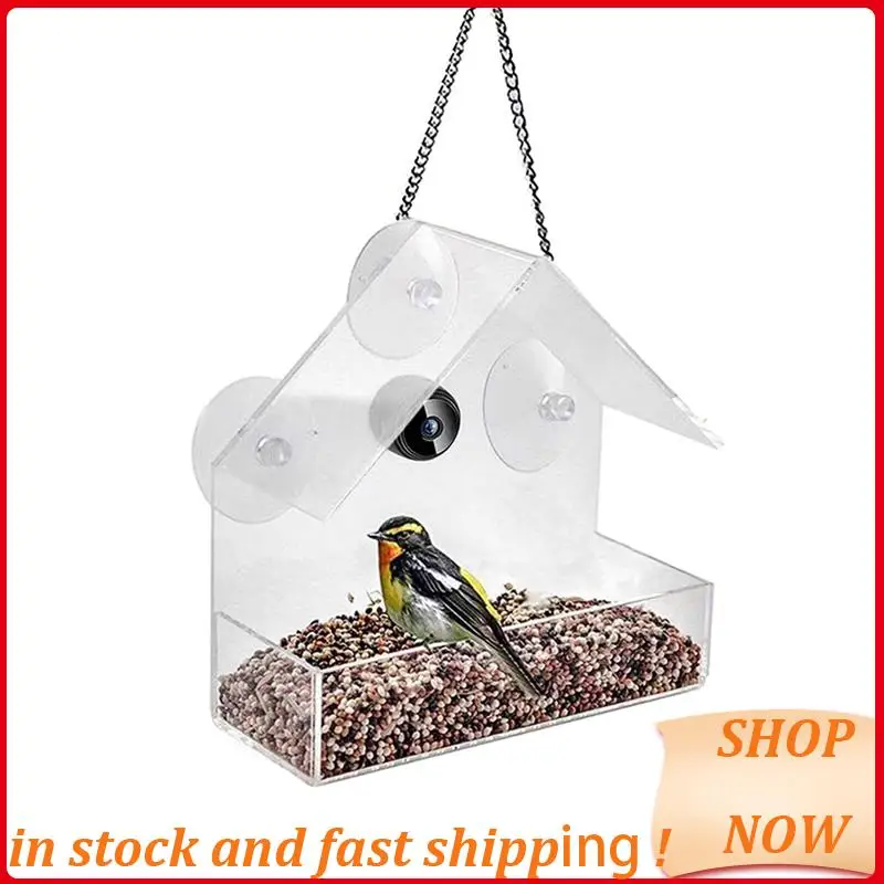 

Smart Bird House Pet Feeder Acrylic With Camera Home Pet Bird Feeder Transparent 1080P HD Easy Installation HOT!