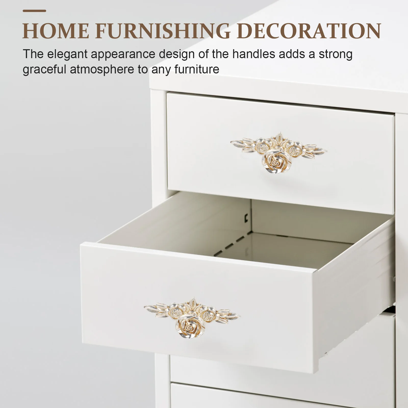 

2Pcs Rose Zinc Alloy Cabinet Handles Drawer Knobs Solid Durable Furniture Cupboard Door Knobs Rose Wardrobe Grips