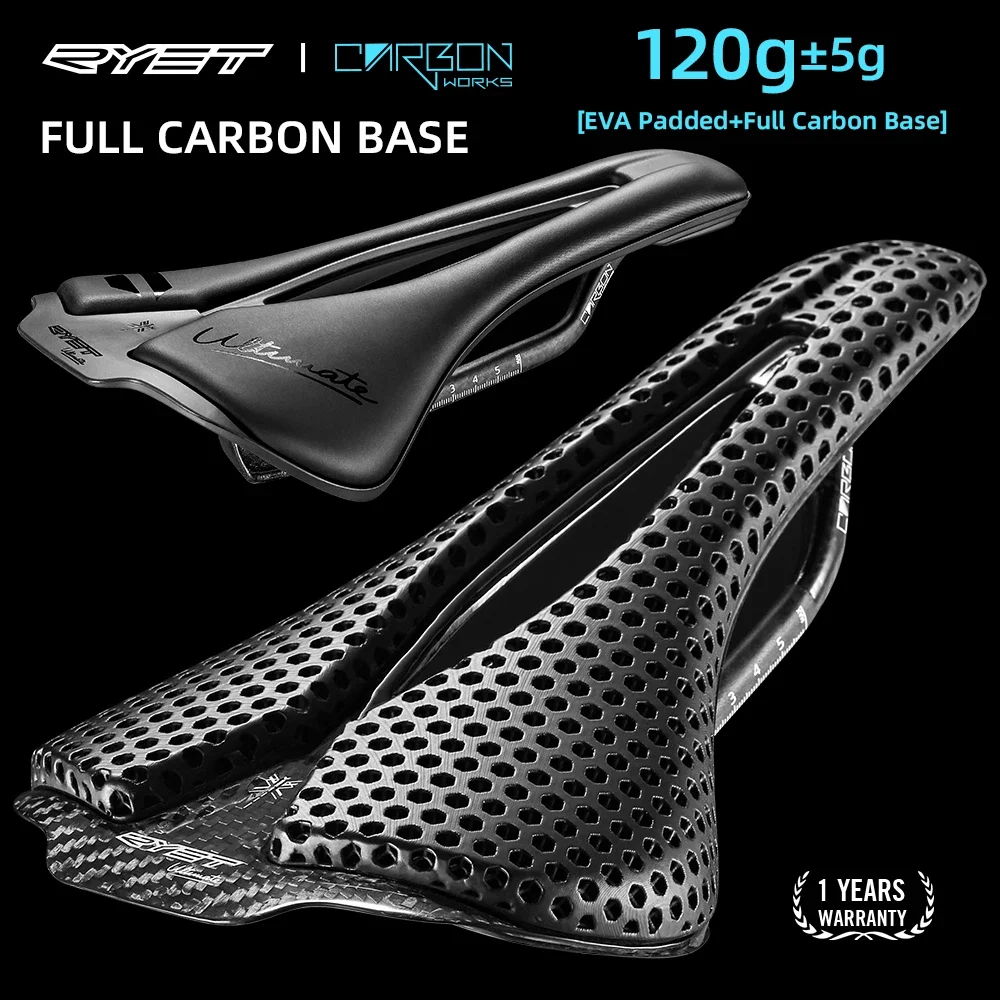 RYET 3D Printed sella per bicicletta 120g cuscino in carbonio Super leggero posti a sedere per bici per MTB Gravel Road Bike Seat accessori per ciclismo