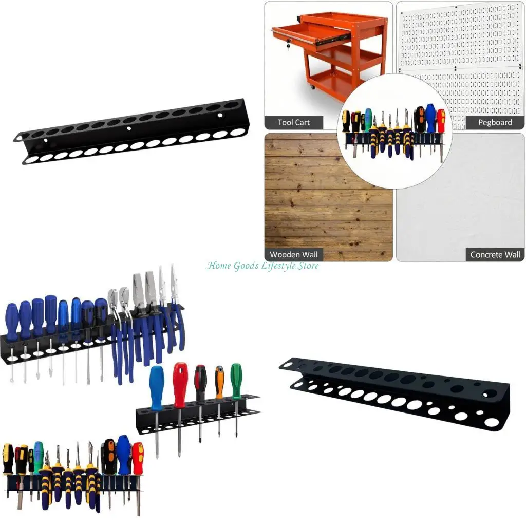 E74E Wall Mounted Hardware Tool Storage For Screw Driver Tool Storage Base Stand Screwdriver Organization Accessories