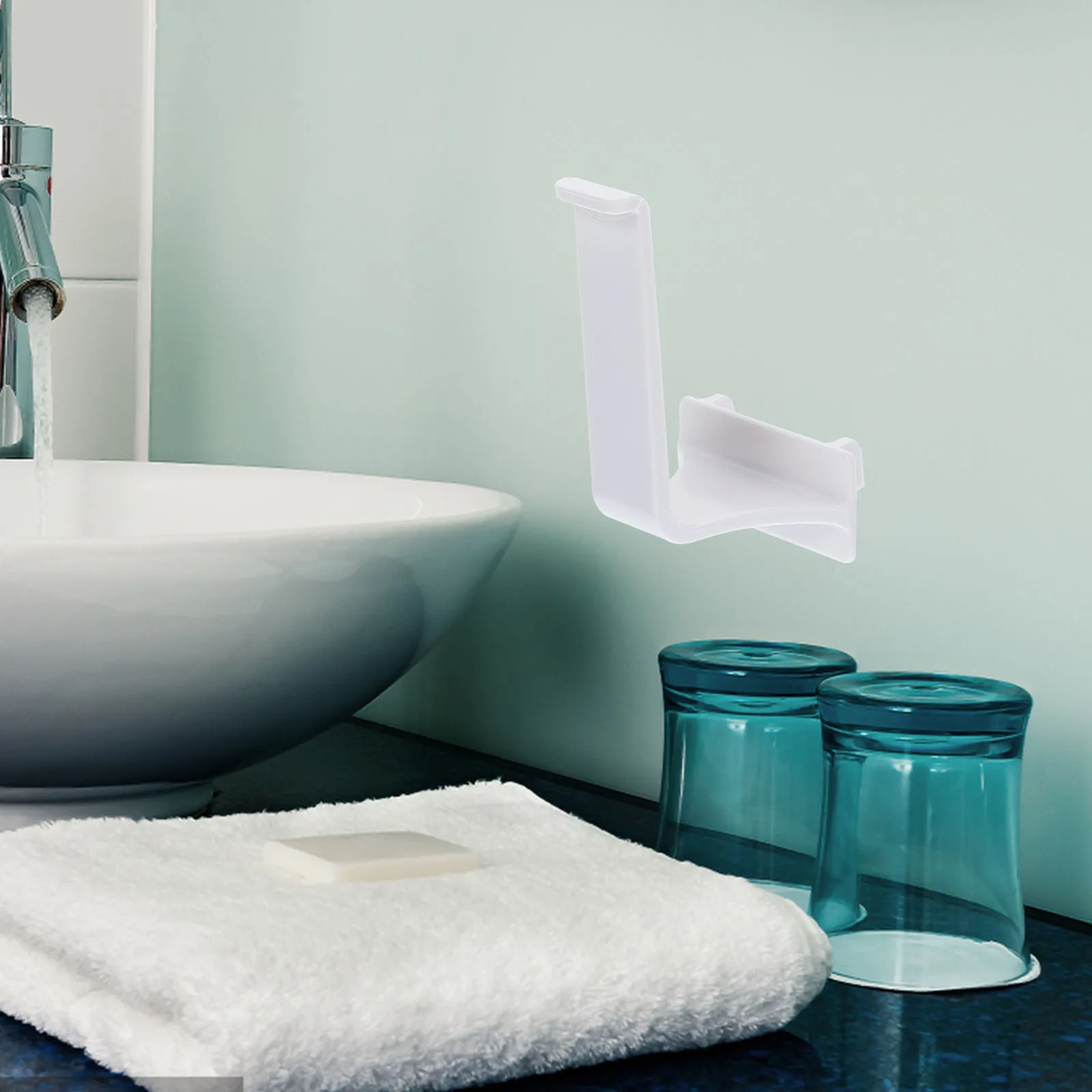 

2pcs Cup Holder Rack ABS Material Pegboard Mounted White Mug Bathroom Toothbrush Storage Dry Hooks Household Practical Creative