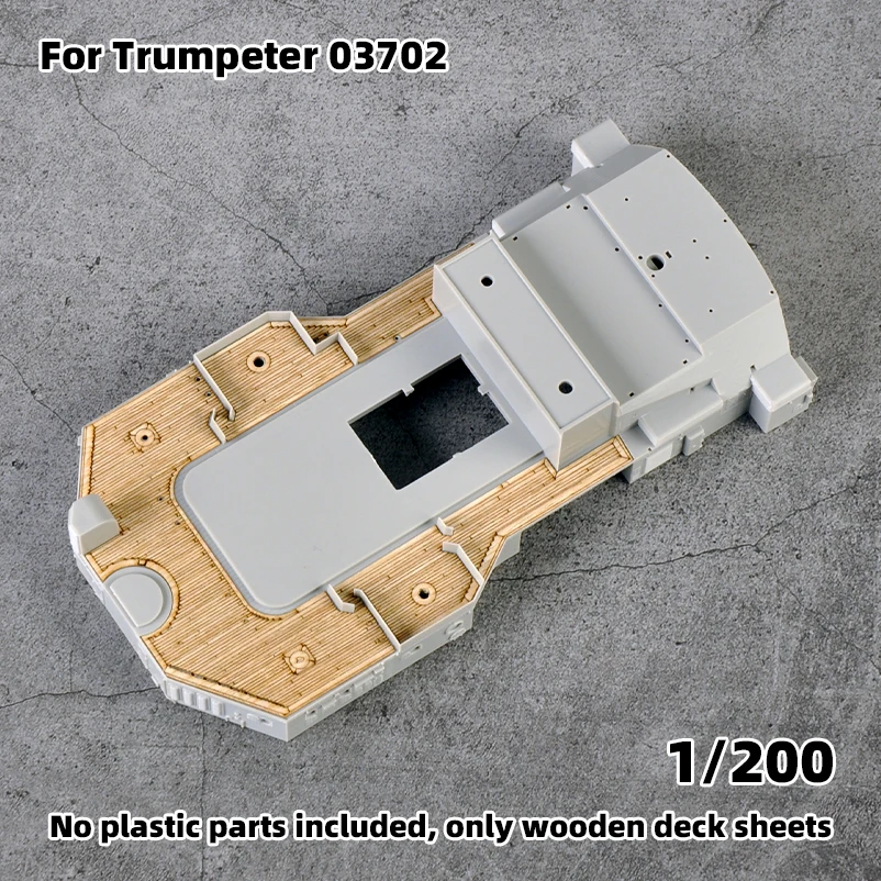 Modell-Upgrade-Teile: Lasergeschnittene Holzdeckplatte mit selbstklebender Ankerkette für TRUMPETER 05711 03702 Bismarck 1/200 1/700 – Detail 3