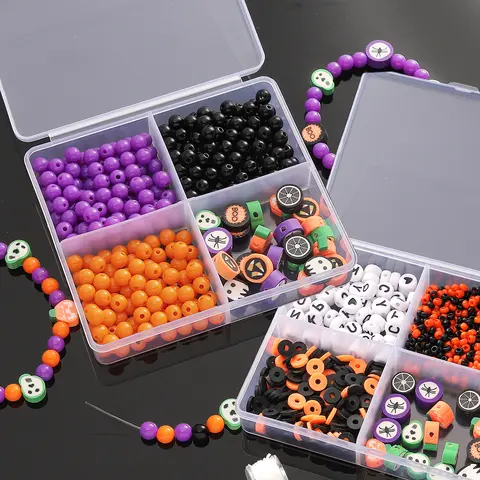 Halloween Series Soft Ceramic Bead Letter Bead Acrylic Bead Set Handmade DIY Bracelet Necklace Holiday Accessories