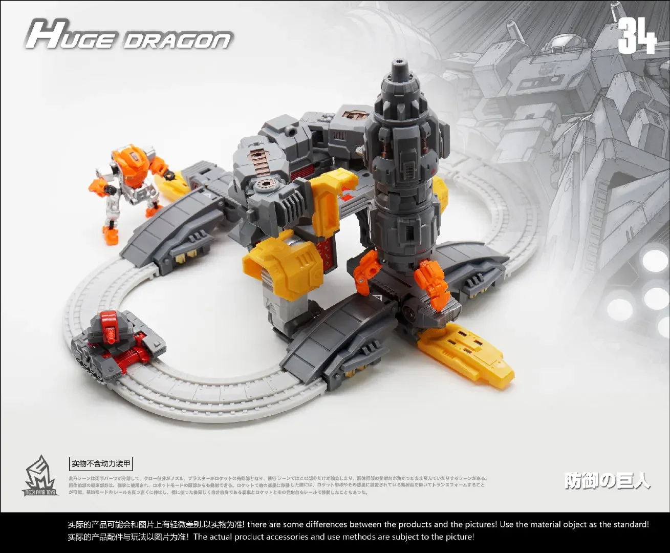 MechFansToys MF34 MF-34 Ogromny Smok Mini Omega Obronna Baza Figurka Akcji Zabawki