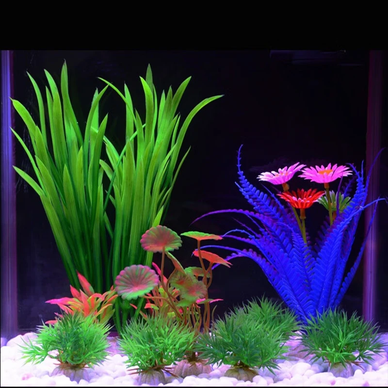 PVC Aquarium Decorative Simulation Artificial Plants Environmental Protection Materials, Flowers Aquarium Decorative Accessories