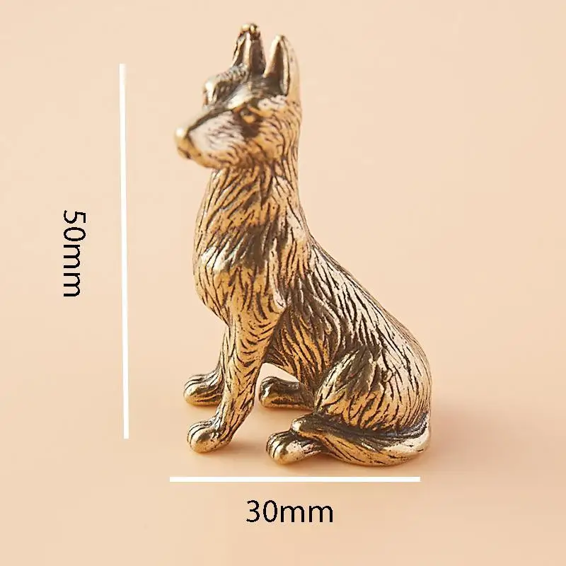 Solid Brass Poodle Zodiac Dog Creative Tea Pet Vintage Home Decor Desktop Ornament