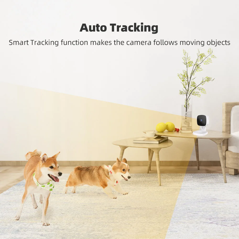 WiFi Security Camera Baby Camera Indoor Pet Dog Mini Security Camera Motion Detection Night Vision Remote Monitor 2-Way Talk