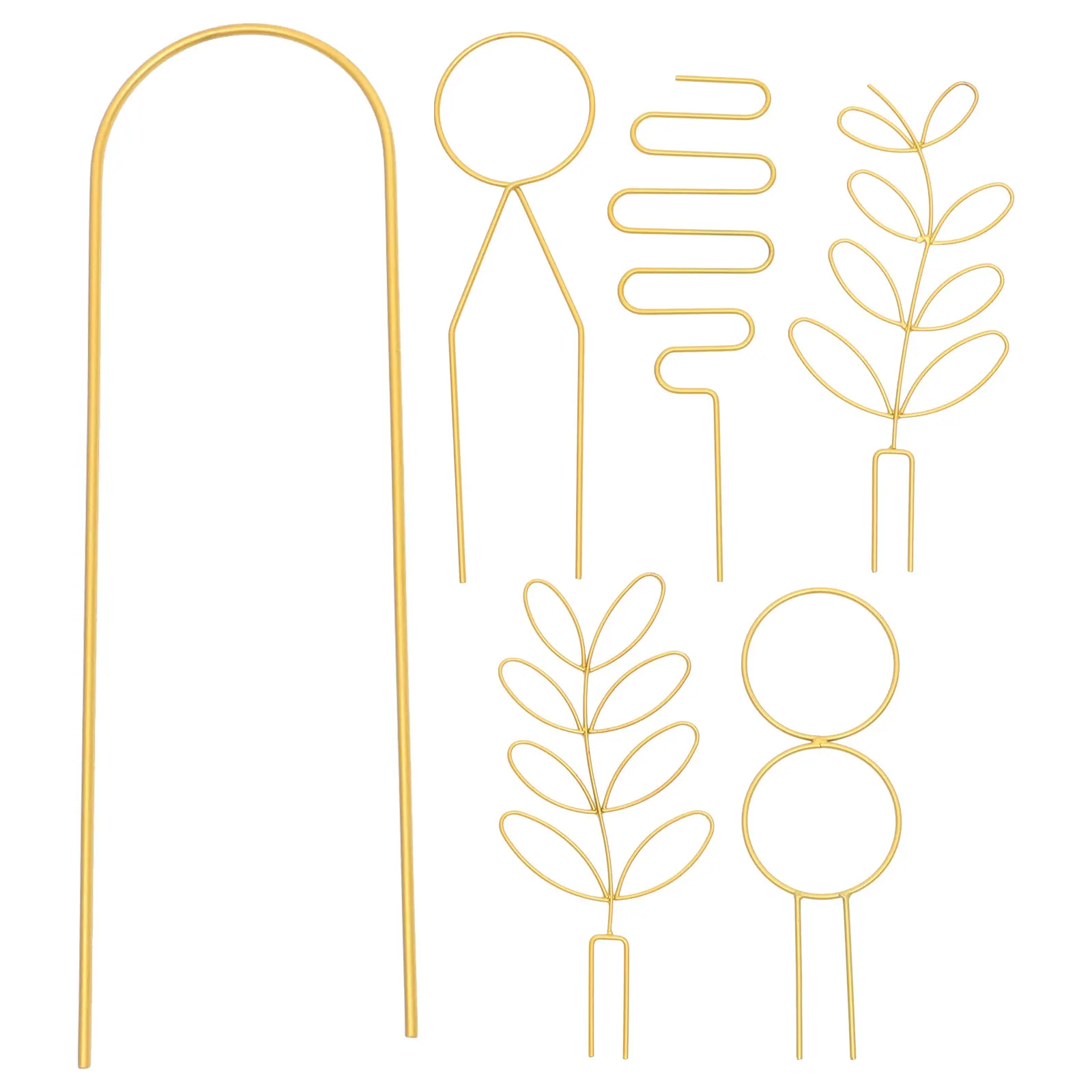 

6pcs 34x10cm Climbing Support Frame Plant Rack Metal Trellis for Beans Garden Flower Vine Plant Climbing Pole