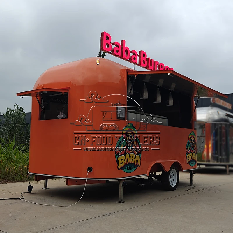 

CN Food Trailer Fully Equipped Mobile Kitchen Food Truck Trailer Pizza Burger BBQ Combo Ice Cream Coffee Vendor Fast Food