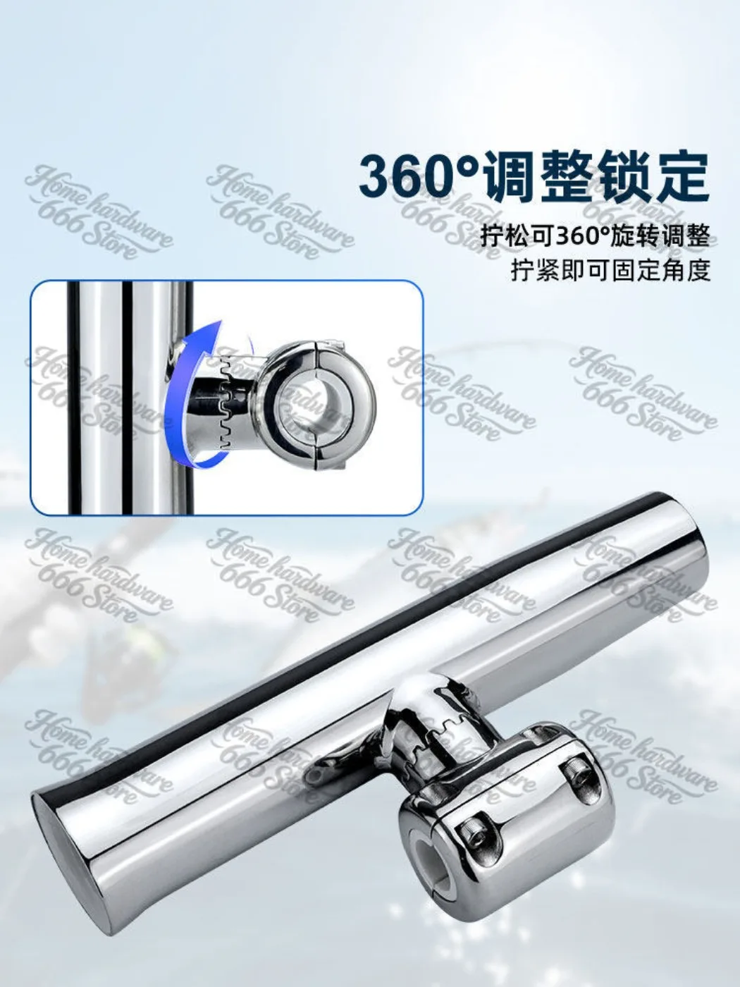 Rod holder Stainless steel Marine fishing rod holder Motorcycle Yacht Speedboat Fishing Insert Rod Holder Boat fishing bracket