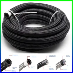 AN4AN6 AN8 AN10 AN12 Fuel Hose Oil Gas Cooler Hose Line Pipe Tube Nylon Stainless Steel Braided Inside CPE Rubber Pipe PTFE Pipe