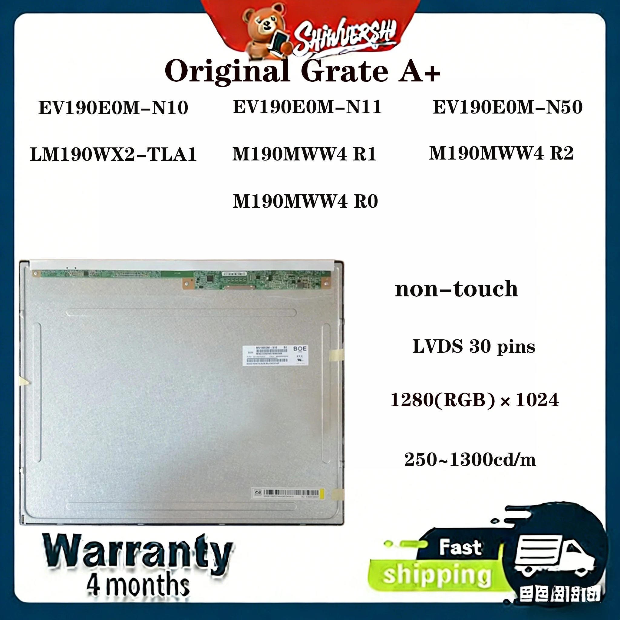 

Оригинальный новый ЖК-экран A+ 19.0" EV190E0M-N10 EV190E0M-N11 EV190E0M-N50 LM190WX2-TLA1 M190MWW4 R1 M190MWW4 R2 M190MWW4 R0