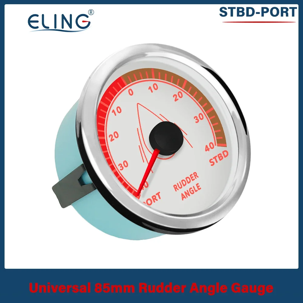 ELING Waterproof 52mm 85mm Boat Yacht Rudder Angle Indicator Gauge Rudder 0-190ohm With Red Backlight 9-32V for Ship Boat Yacht