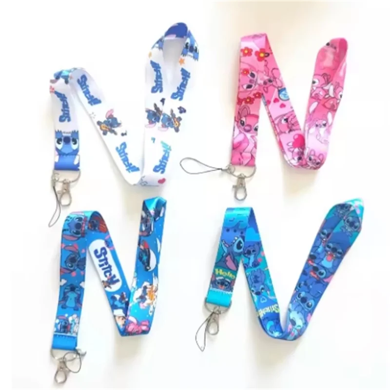 

Disney Cartoon Interstellar Baby Keychain ID Badge Bracket Anime Stitch Phone Neck Belt Keychain Phone Accessories