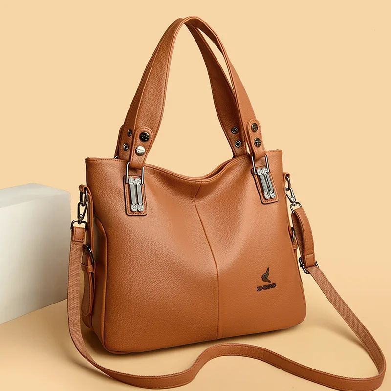 Women's Handbag Women's Shoulder Bag Fashion Purse Vintage Leather Bag Large Capacity Handbag Inclined Shoulder Bag Mom's Bag