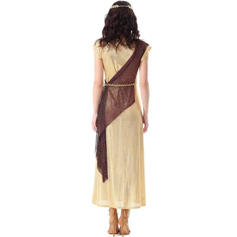 loween Queen Mitologia antica Personaggio Abito marrone Dr Costume etnico da donna Abbigliamento per spettacoli teatrali Manufa cinese...