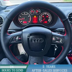Customized Car Steering Wheel Cover Hand Sewing Microfiber Leather For Audi A3(8P) A4(B8) A5 A8 A8L Q7 RS4 S4 S5 S6 S8 2007
