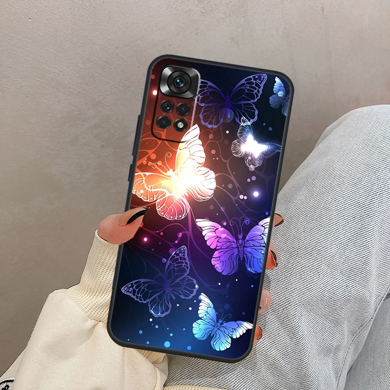 فراشة سوداء جميلة لشاومي ريدمي نوت 13 10 12 11 14 برو 11S 12S حافظة لهاتف ريدمي 15 13C 12C 14C 10C 15C