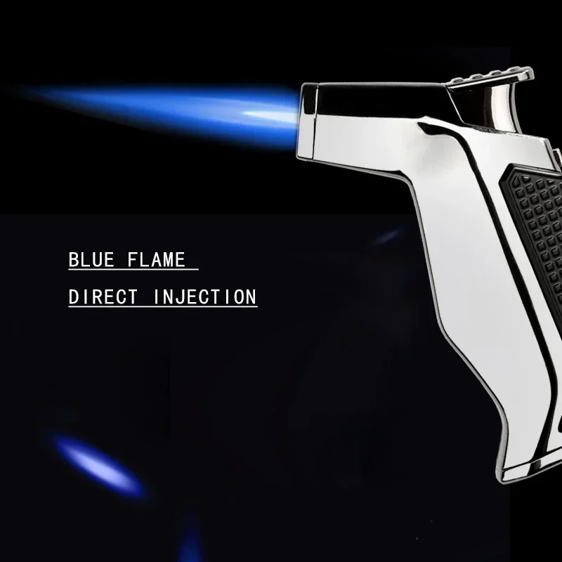 New Metal JOBON Windproof Cigar Lighter Personalized Elbow Blue Flame with Cigar Opener Inflatable Lighter Smoking Accessories
