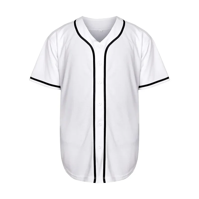 New 2024 Summer Baseball Jersey Mens Sportswear Hip Hop Blank Loose Shirts Short Sleeve Sports Baseball Uniform For Men