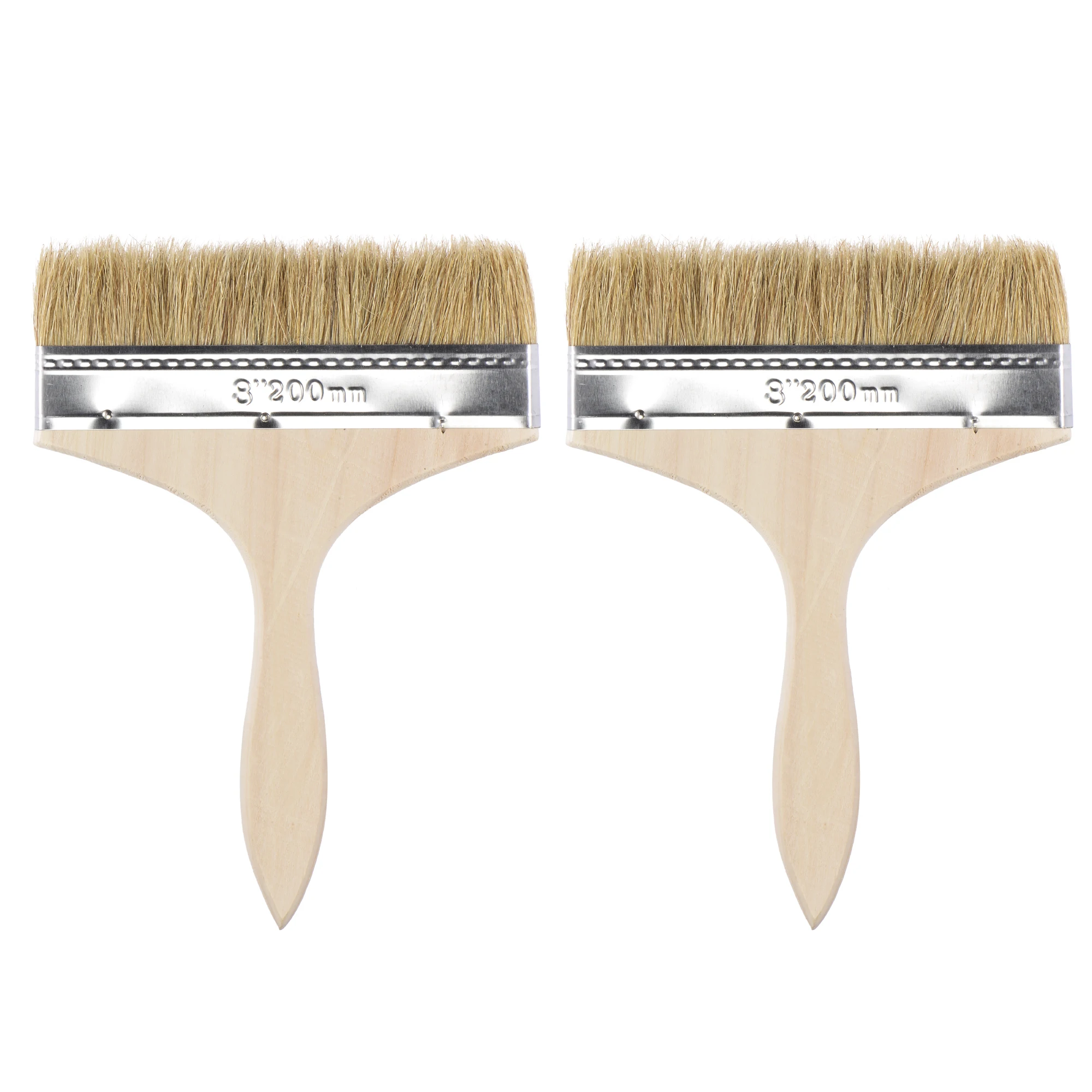 

uxcell 2 Pcs 7 Inch Paint Brush Natural Bristle Flat Edge with Wood Handle Wall Treatment Tool for Paint, Varnishes, Glues