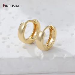 New Simple Gold Plated Brass Hoop Earrings For Women Trendy Round Circle Huggie Earring Party Jewelry Gift