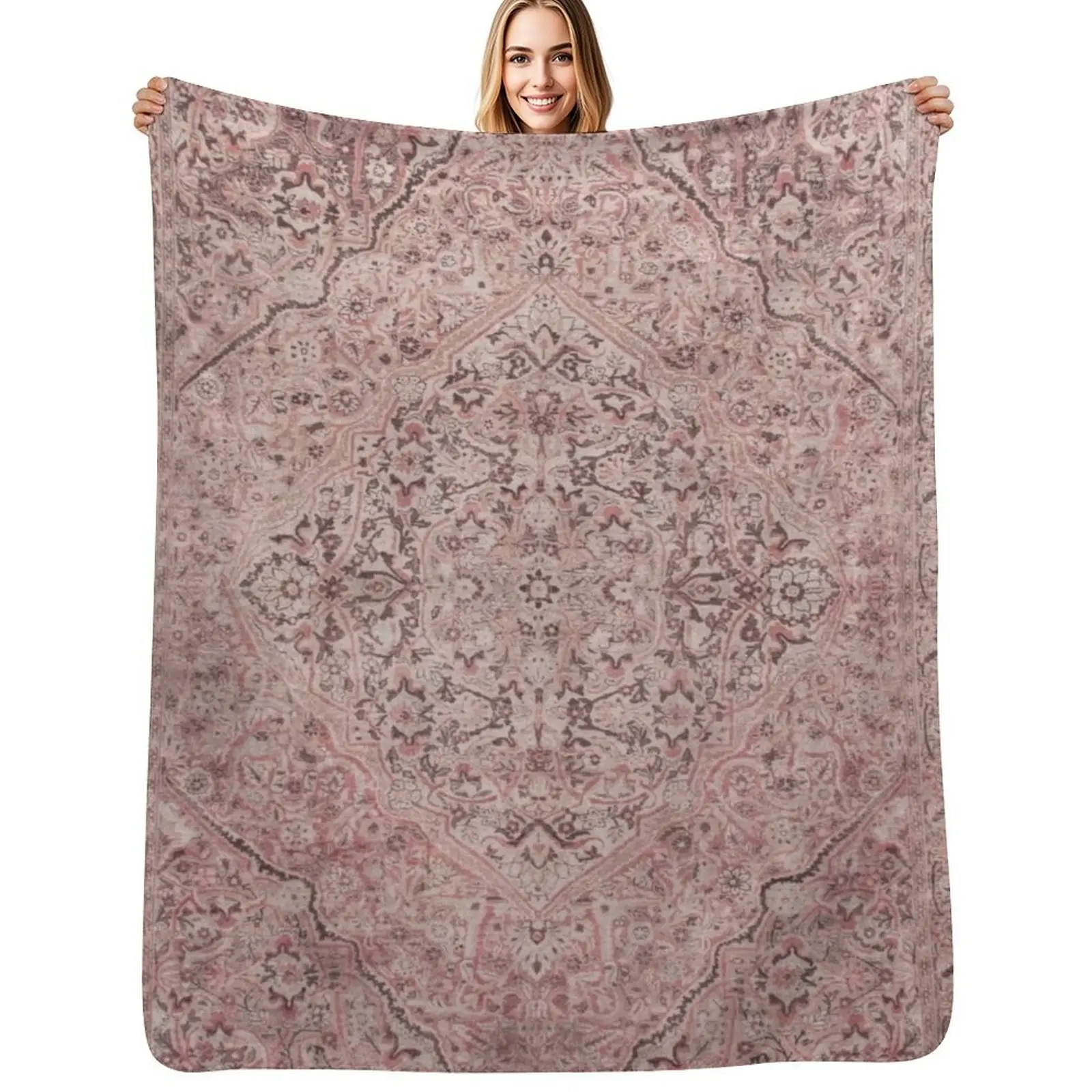 

Antique Persian Tabriz Rug Print Throw Blanket Sofa Throw Fashion Sofas funny gift Winter beds Blankets