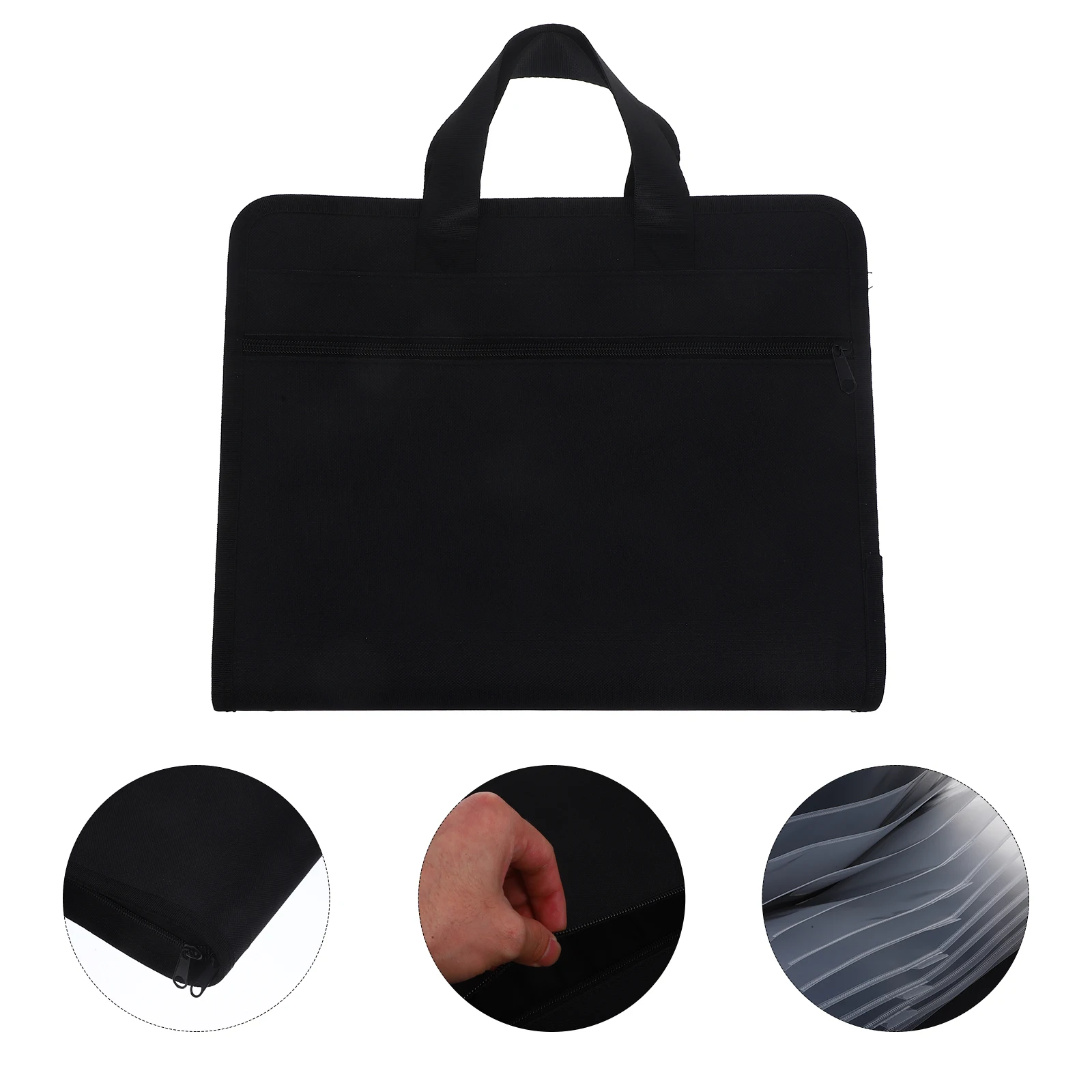

1pc Large Capacity File Organizer Accordion File Folder Receipt Organizer Portable Document Storage Bag For Office Home