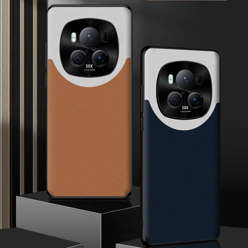 

For Honor Magic6 RSR Contrast Color Leather Shockproof Phone Case For Honor Magic 6 5 4 Pro Protection Phone Soft Silicone Cover