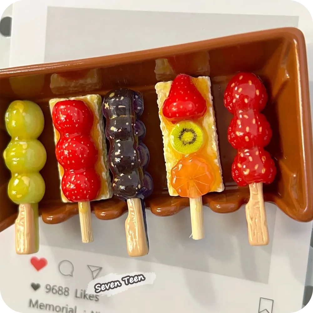 Simulated Food Toy Candied Hawthorn Milk Fridge Magnet Cute Creative DIY Ornament 3D Stereo Home Decor