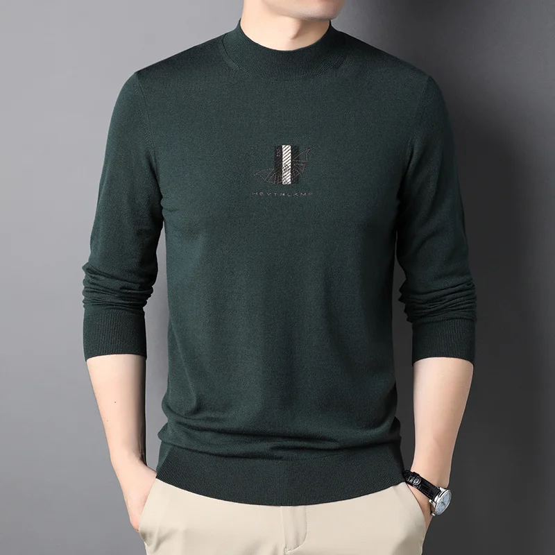 neck Round sweater men's autumn 2022 new loose pullover sweater bottoming sweater