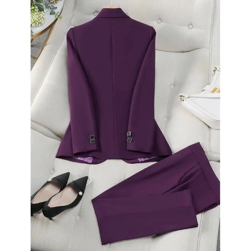 Women's Suit Pants Set Office Casual Spor Sle Autumn Winter New Arrival Cross-Border Seven-Quarter Sve T-irt