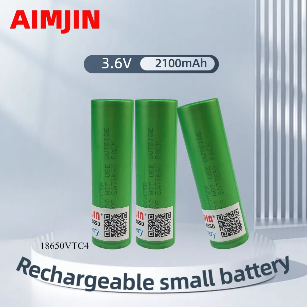 

100% Rechargeable lithium battery 18650 Battery 3.6V 2100mAh pour lamp de poche chargeur USB original new 18650VTC4