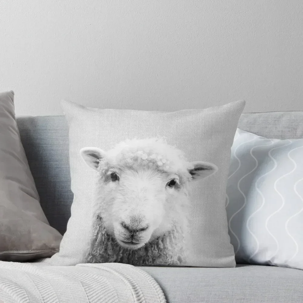 

Sheep - Black & White Throw Pillow New year autumn decoration Sofa Covers For Living Room pillow