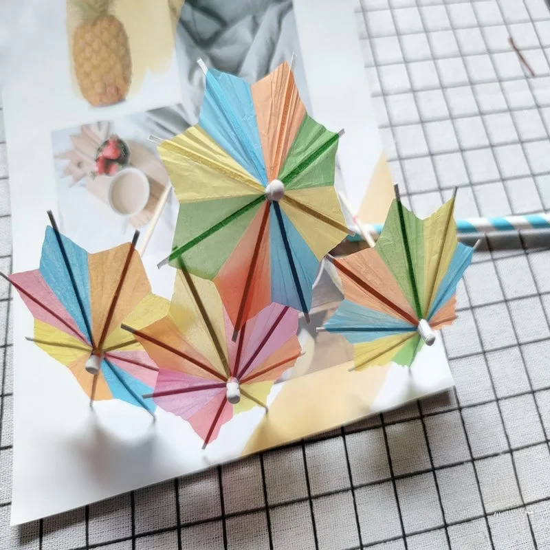

Cocktail Sign Octagonal Umbrella Sign Cocktail Decoration Small Umbrella Sign Mini Flower Paper Umbrella Fruit Sign 144/Box