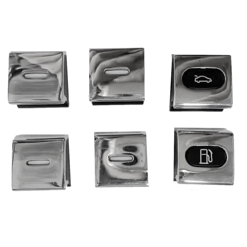 

Rare 1Set Car Window Switch Button Gas Door Switch Trim Cover For Bentley Continental GT 2004-2017 Power Window Lifter Chrome