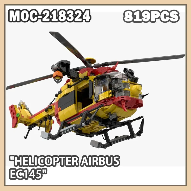 

MOC-218324 EC145 Строительный блок для самолета Модель охранника Серия Строительные блоки из мелких частиц Креативные игрушки DIY Подарки ручной работы 819 шт.