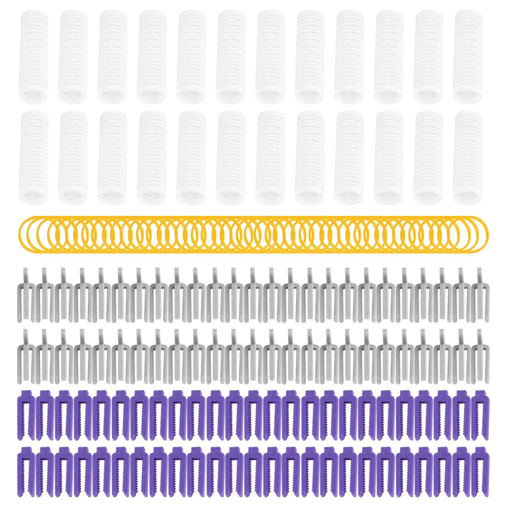 [N84R] Big Size 24Pcs/Set Salon Nylon Hook & Loop Hair Rollers Set Hair Root Perm Rods Bars Curlers with Clips & Rubber Bands